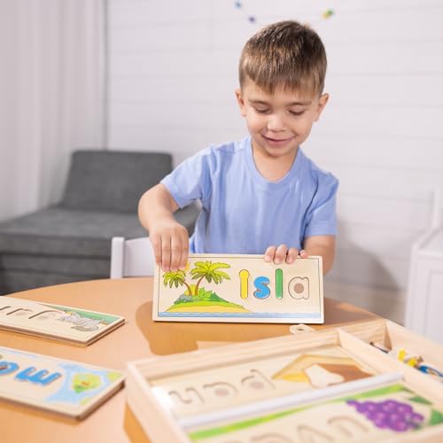 Melissa & Doug Spanish See & Spell Educational Language Learning Toy - FSC-Certified Materials - Image 2