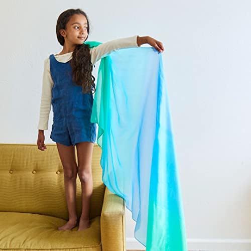 Sarah's Silks Giant Playsilk | 100% Silk Toy for Toddlers | Bright Colored Large Scarves for Fort Building and Pretend Play - Sea - Image 2