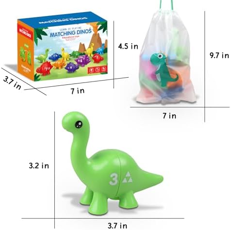 Toddler Dinosaur Montessori Toys for 1 2 3 4 Year Old Boy Girl Birthday Gift - Kids Preschool Learning Activities Educational Travel Outdoor Sensory Toys for Toddlers 1-3 - Baby Toys 12-18 Months - Image 6
