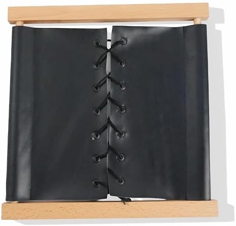Premium Montessori Shoe Lacing Dressing Frame – Solid Beechwood & Leather Practical Life Material, Learn to Tie Shoelaces, Fine Motor Skills Self-Care Activity for Kids, Homeschool Classroom Ages 3-6 - Image 2