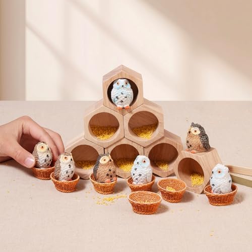 Sorting Stacking Wooden Toys for Toddlers Owl Montessori Toys - Image 5
