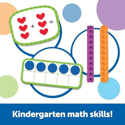 Learning Resources Skill Builders Kindergarten Math Activity Set - Kindergarten Learning Math Manipulatives Game, Number and Counting Blocks Activities, Classroom Manipulatives Teaching Materials - Image 2