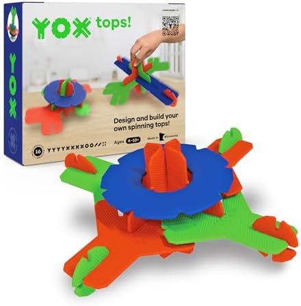 YOX Tops, Creative Educational Building & Construction STEM Toy Set for Kids, Learning Toys for Children Ages 4-10, Boys & Girls Fun Gift, Preschool & Classroom Toys, 17 Parts, Single Pack by YOX