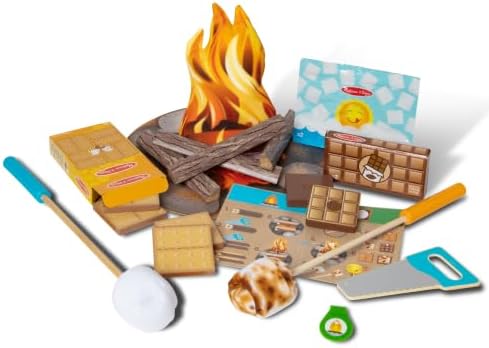 Melissa & Doug Let's Explore Campfire S’mores Set with Toy food & Kids Play Kitchen Accessories, Preschool Learning Toys for Girls & Boys 3+ by Unknown