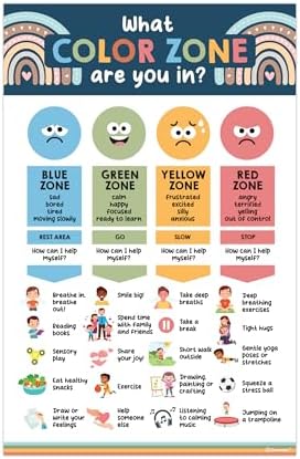 Decorably 15 Emotions Poster Feelings Chart for Kids Decor, 11x17in - Image 2