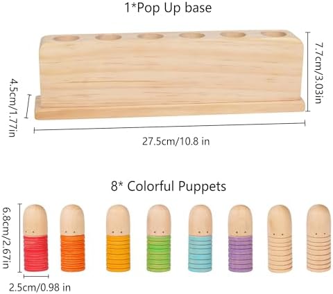 Wooden Pop Up Puppets|Wooden Cause and Effect Toys for Boys & Girls, Montessori Color Matching Toys,Special Festival Gift for Kids 2 3 4 - Image 2