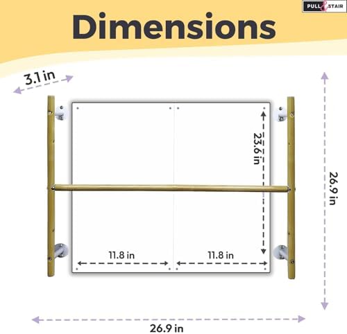 Montessori Coordination Mirror Set - Pull Up Bar and Mirror for Babies, Toddlers | Develop Motor Skills Self-Discovery | Hardware Included | Plexiglass Acrylic Safety & Powder Coated Steel Bar - Image 4