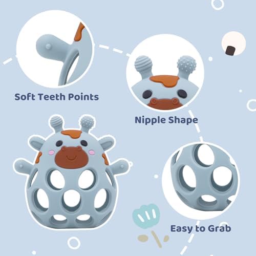 Baby High Chair Toy Teething Chew, Suction Cup Toys,BPA-Free Infant Teether - Image 3