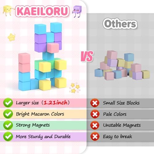 KAEILORU 45pcs Magnetic Blocks for Kids Ages 3-5 Magnetic Building Blocks - Image 2