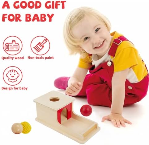 Adena Montessori Object Permanence Box with 3 Balls, 6-12m - Image 5