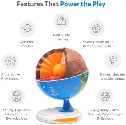 PlayShifu Orboot Core Interactive Globe for Kids Ages 4-10; 3-Layer Openable Earth Globe with AR App; Explore Earth's Surface, Fossils, Minerals & Glowing Core; STEM Science & Geography Gift - Image 4