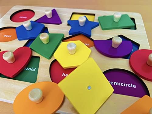 Dailyfunn Montessori Toy Shape Peg Puzzles Baby Puzzle 12-18-24 Months with Knob for Infant-Toddlers 1-3 - Image 5
