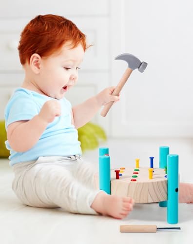 STEM Montessori Wooden Pounding Hammer Toy for Toddler Early Development - Image 2