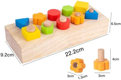 Children Nut Bolts Education Toys Montessori Color Shape Wooden Sensory Toy Kids Fine Motor Skill Screw Board Matching Cognition Game - Image 6