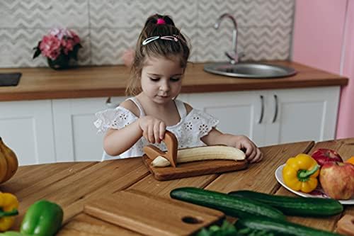 Toddler Wooden Kids Safe Knife, Children's Montessori Utensil Knife, Vegetable and Fruit Chopper, Beech Wood - Image 6