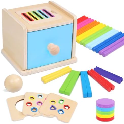 4 in 1 Object Permanence Coin Box, Montessori Toys for 1+ Year Old by MTTIERY