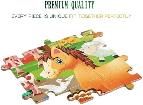 100 Piece Puzzles for Kids Ages 4-6 – Floor Kids Puzzles Ages 6-8 Year Old – Toy for Learning Farm Animals for 8-10 yo – Jigsaw Toddler Game for Boy and Girl Ages 3-5 - Image 4