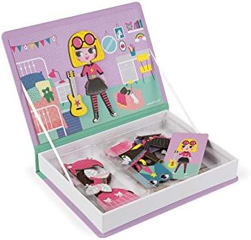 Janod - MagnetiBook 55 pc Magnetic Girl's Costumes Game - Creative Play - Enhances Creativity and Cognitive Skills - Portable Design, STEM Learning, Boosts Confidence - Image 3