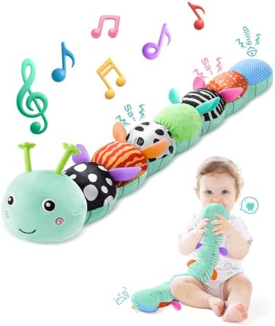 AWOTOY Baby Toys 6-12 Months Music Caterpillar Stuffed Animals Infant Toys by AWOTOY