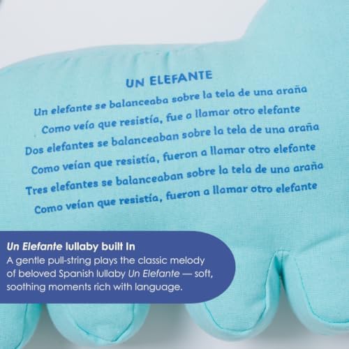 Birdsong Bilingual Baby Toy – Spanish & English Elephant Plush, Musical & Sensory Toy for Babies, Teaches First Verbs, Plays “Un Elefante” Lullaby, Baby Gift - Image 5