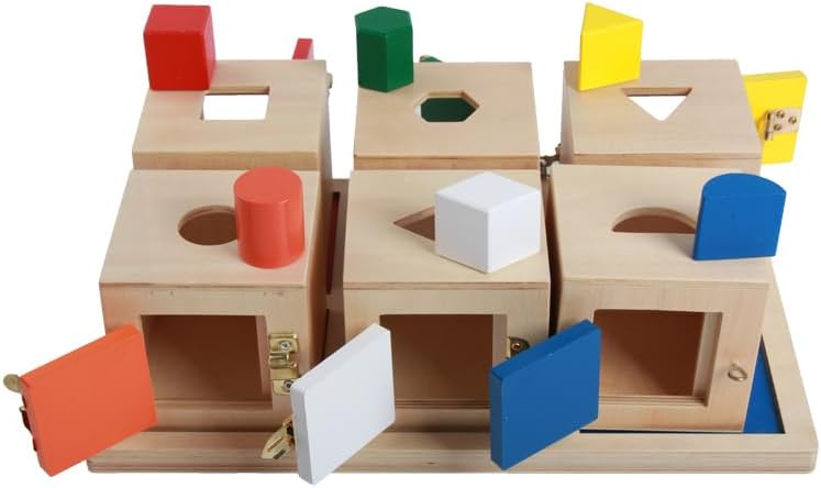 Montessori Sensory Toys for Toddlers 3+ Years Old, Wooden Sensory Materials for Kids,Preschool & Homeschool Supplies(Premium Education Toy) (Lock Box with Objects and Tray (Set of 6)) - Image 5