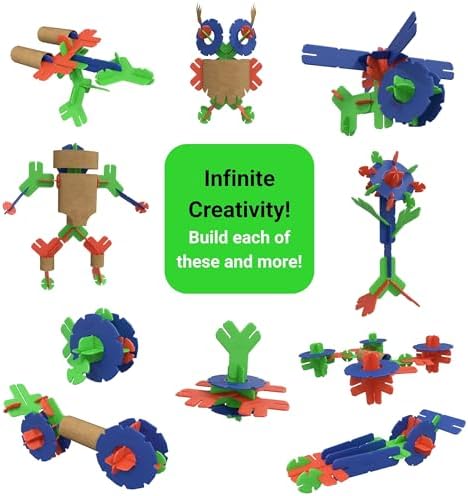 YOX Megabuilder, Creative Educational Building & Construction STEM Toy Set for Kids, Learning Toys for Children Ages 4-10, Boys & Girls Fun Gift, Classroom Supplies, 152 Parts, Storage Bin Included - Image 4