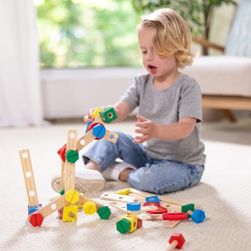 Melissa & Doug Wooden Construction Building Set in a Box (48 pcs) - Image 2