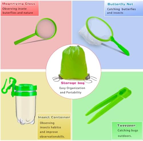 Bug Catcher for Kids - Outdoor Insect Catching Kit with Butterfly Net, Bug Box, and Storage Bag - Non-Toxic Educational Toys for Nature Exploration, for Boys & Girls Ages 3-12 - Image 2