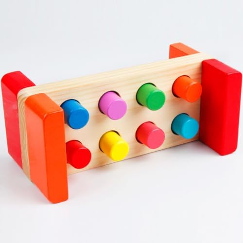 Wooden Pounding Bench Toy, Peg Hammering Game - Image 3