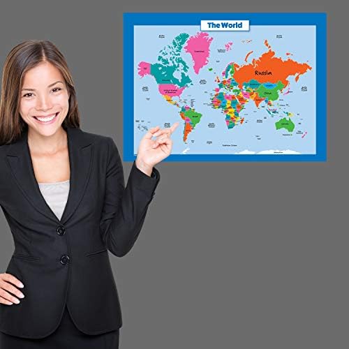 World Map and USA Map for Kids - 2 Poster Set - LAMINATED - Wall Chart Poster of the United States and the World (18 x 24) - Image 5