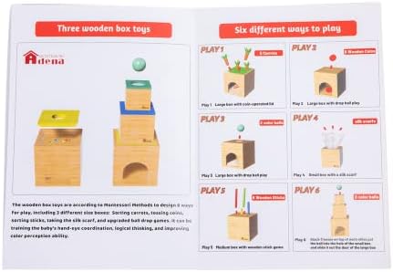 Adena Montessori 6 in 1 Play Kit Toy- 3 Nesting & Stacking Boxes, Object Permanence Drop Game, Coin Box, Carrot Harvest,Tissue Box,Sticks Matching Game for 6-12 Months 1 Year Old Toddlers 2 Year - Image 6
