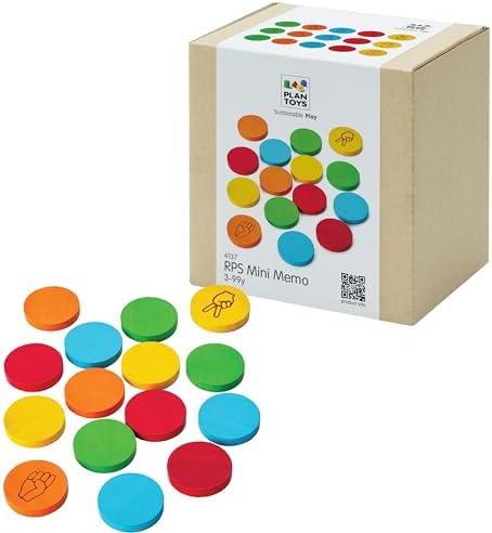 PlanToys® Wooden Mini Memo Game Montessori Memory Strategy Kids Travel Toy by PlanToys