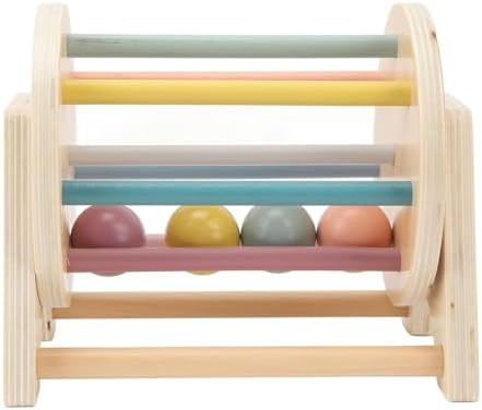 Mingzhe Wooden Rattle Rolling Drum Logic Thinking Hand Eye Coordination Cylinder Roller for Toddlers - Image 5