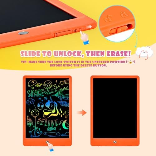 EooCoo Kids LCD Writing Tablet, Mess Free Coloring Travel Toys for Toddler - Image 4