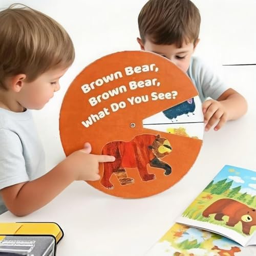 Brown Bear Felt Story Wheel Toy – Montessori Early Learning Toy for Kids – Interactive Felt Story Board for Preschool Education, Parent-Child Storytelling & Classroom Activities - Image 6