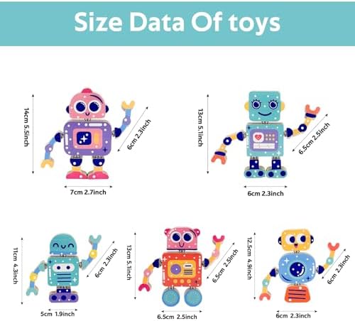 Wooden Robot Building Toys for Kids, Snap-Together STEM Blocks Playset, Take Apart Educational Toy for Toddlers Ages 3-8, Montessori Fine Motor Skills Toy Gift for Boys Girls - Image 2
