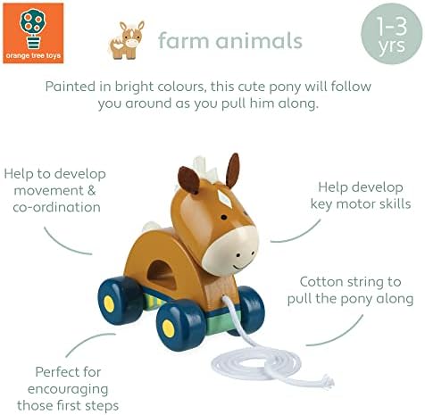 Orange Tree Toys Pony Pull Along | Hand Painted Colorful Wooden Toy for Toddlers Age 12m+, Sustainably Made, Perfect for Encouraging First Steps and Developing Key Motor Skills - Image 2