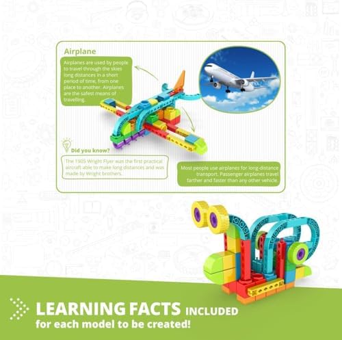 Engino QBOIDZ Airplane, Building Blocks for Ages 3+, Preschool Educational Toys for Kids, Building Kit for Boys & Girls, Montessori Toys, STEM Toddler (5 Models) - Image 4