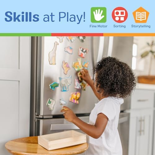 Melissa & Doug Wooden Animal Magnets Set (20 Pieces) – Farm, Zoo & Pet Fridge Magnets in Storage Box – Montessori Preschool Learning Toys for Toddlers & Kids Ages 2+ - FSC-Certified - Image 5