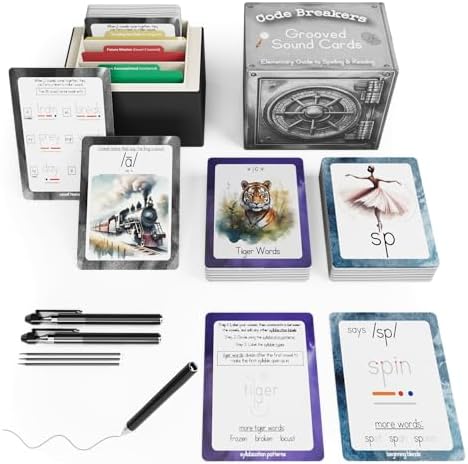 Phonics & Vowel Teams Flashcards with Magic Pens, 180 Sound Cards by GroovedLearning