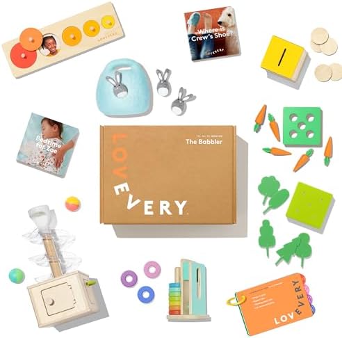 LOVEVERY, The Babbler Play Kit with Bonus Book 'Where is Crew's Shoe', Birthday Play Kit, Montessori Toddler Toy (Best Birthday Gift for 1 Year Old) by Unknown