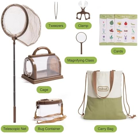 ROBUD Bug Catcher for Kids, Bug Catcher Kit with Bag Kit, Outdoor Exploration Set for Camping, Montessroi Toy for Kids Coming Closer to Nature，WRP07 - Image 3