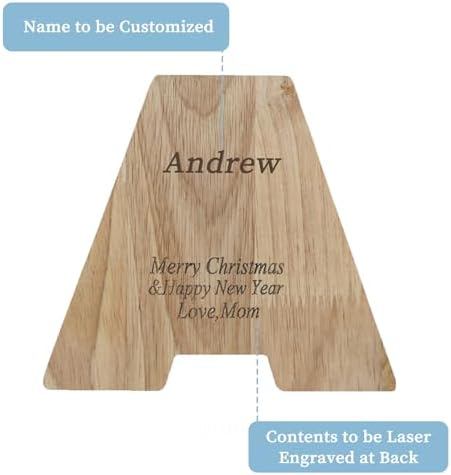 Wooden Letter Piggy Bank for Kids Boys Girls,Personalized Piggy Bank (Laser Engraving),A-Z Letters Coin Bank Money Box Customized Name, for Family Christmas Birthday Gift (A) - Image 2