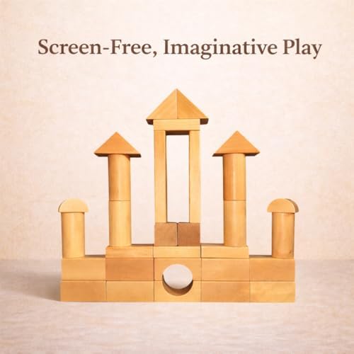 MOD Complete 100-Piece Wood Building Blocks Set — Includes Heavy Duty Shape-Sorter Lid & Storage Bucket Wooden Blocks, Educational Screen-Free Toy for Toddlers Ages 1+ 2+ 3+ - Image 3