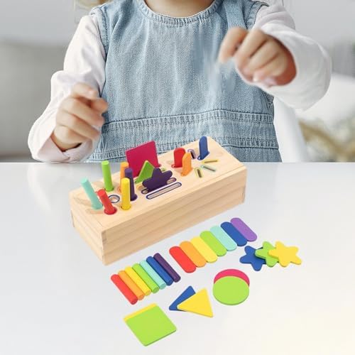 Wooden Play Set Object Permanence Box Shape Sorter Gifts Shape Sorting and - Image 5