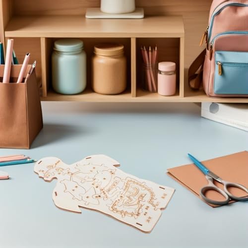 3pcs Human Body Model Wooden Puzzle, Science Kit for Cognitive Education and Collaborative Learning, Beige Color, for Family Playtime and Home Use - Image 6