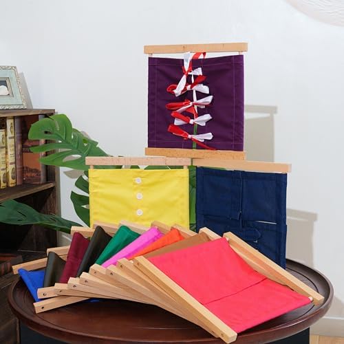 Premium Montessori Ribbon Tying Dressing Frame – Solid Beechwood Practical Life Material, Learn to Tie Bows & Knots, Fine Motor Skills & Self-Care Activity for Toddlers, Homeschool Classroom Kids 3-6 - Image 2
