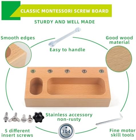 MEROCO Montessori Screwdriver Board Toddler Screwdriver Toy Set STEM Toys - Image 2