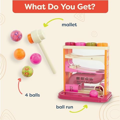 B. toys – Whack – a – Ball – Pounding Toy – Developmental Toy – 4 Colorful Balls & Hammer – Educational Toys for Toddlers – 1 Year + - Image 5