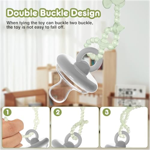 Toy Straps for Baby, 6pcs Adjustable Toy Holder for Stroller Accessories, Silicone Baby Tether Pacifier Clip, No Throw Baby Travel Essential Leash for High Chair, Car Seat, Baby Toy Clips - Image 5
